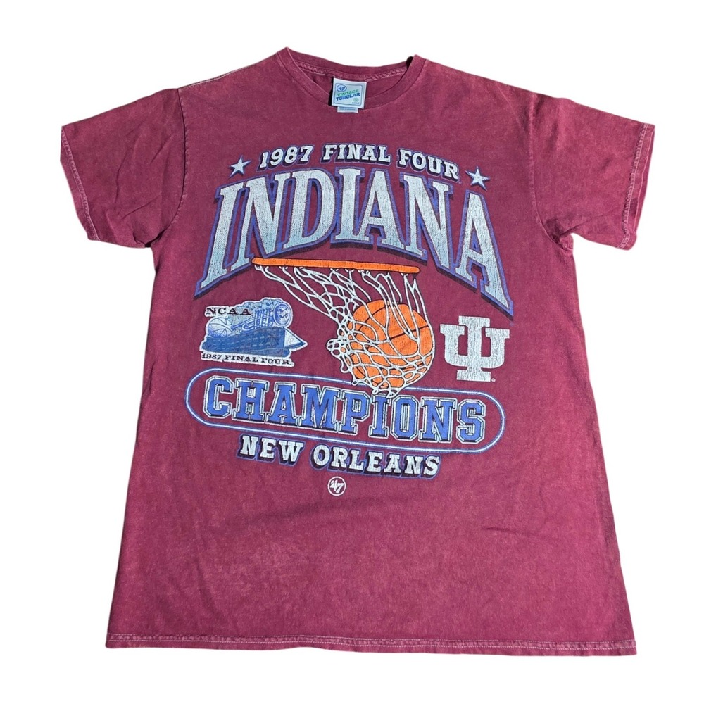 47 Brand Indiana Hoosiers 1987 Final Four Champions T-Shirt‎ Mens Medium Maroon